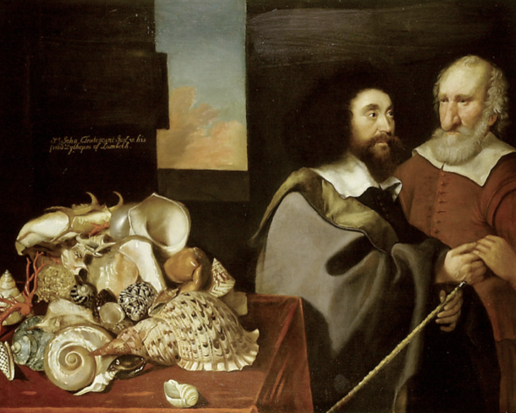 John Tradescant the Younger and Friend with Seashells, 1645 by Thomas de Critz, Courtesy of the Ashmolean Museum, Oxford