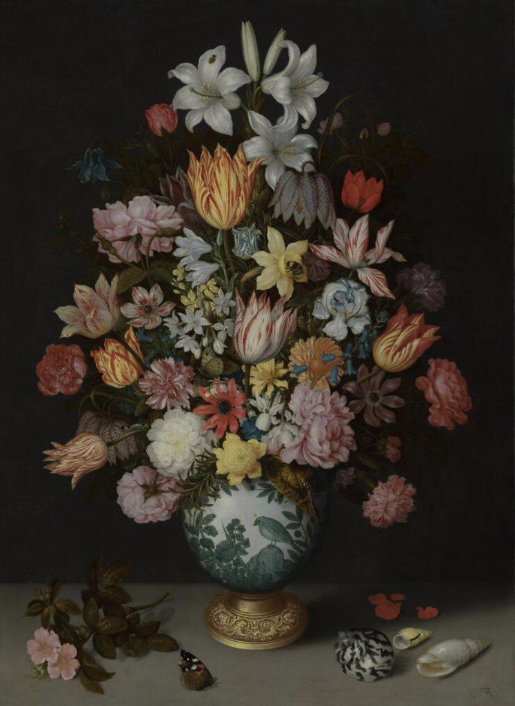 Still Life in a Wan-Li Vase, 1610, by Ambrosius Bosschaert the Elder, courtesy of the National Gallery, London, UK